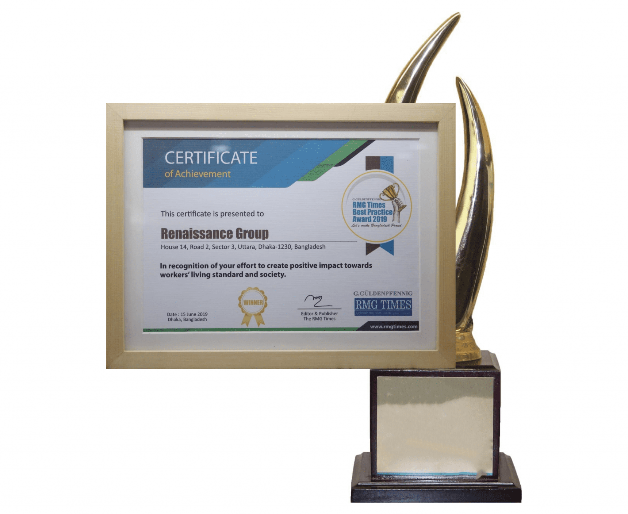 RMG Times Best Practice Award 2019